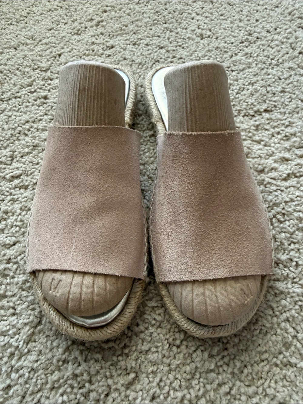 Women’s Tan Suede Espadrille Slide Sandals Size:39 (size: 8 equivalent)